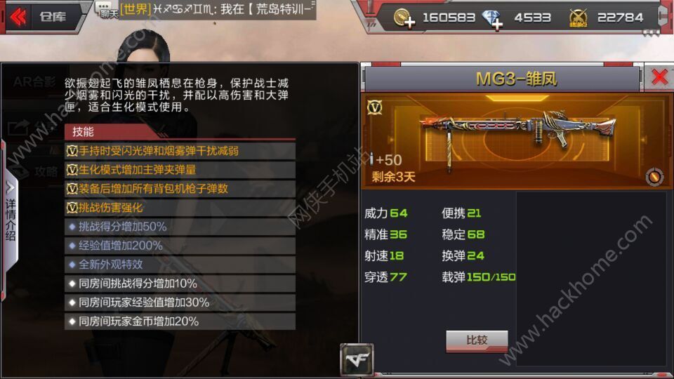 穿越火线枪战王者MG3雏凤属性 MG3雏凤特权效果介绍